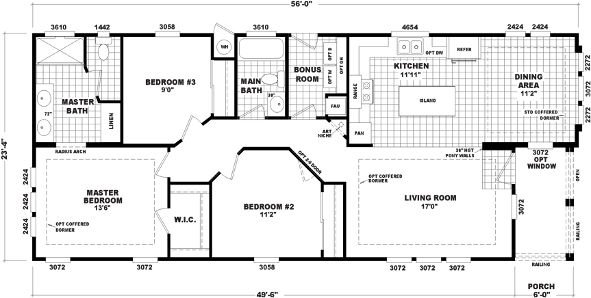 The Marigold Model Has 3 Beds And 2 Baths - California (880x450), Png Download