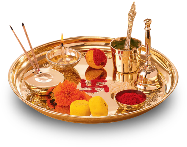 Sri Chamundeshwari Temple-welcome - Pooja Thali Set (628x496), Png Download