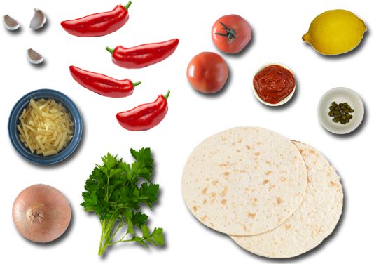 Pizza Ingredients Png Download - Pizza Toppings Top View Png (570x380), Png Download