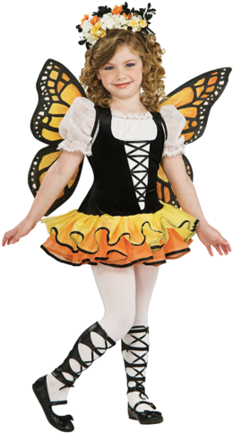 Monarch Butterfly Girls Fancy Dress Halloween Book - World Book Day Costume Girl (275x500), Png Download