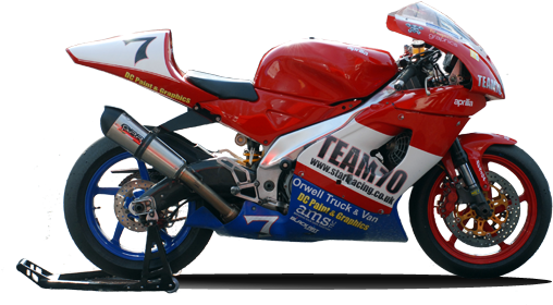 Team70 Racing Aprilia Rsv1000 Custom Paint Job - Aprilia Rsv1000 Racebike (529x301), Png Download