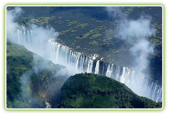 Victoria Falls - Largest Waterfall Africa (550x377), Png Download