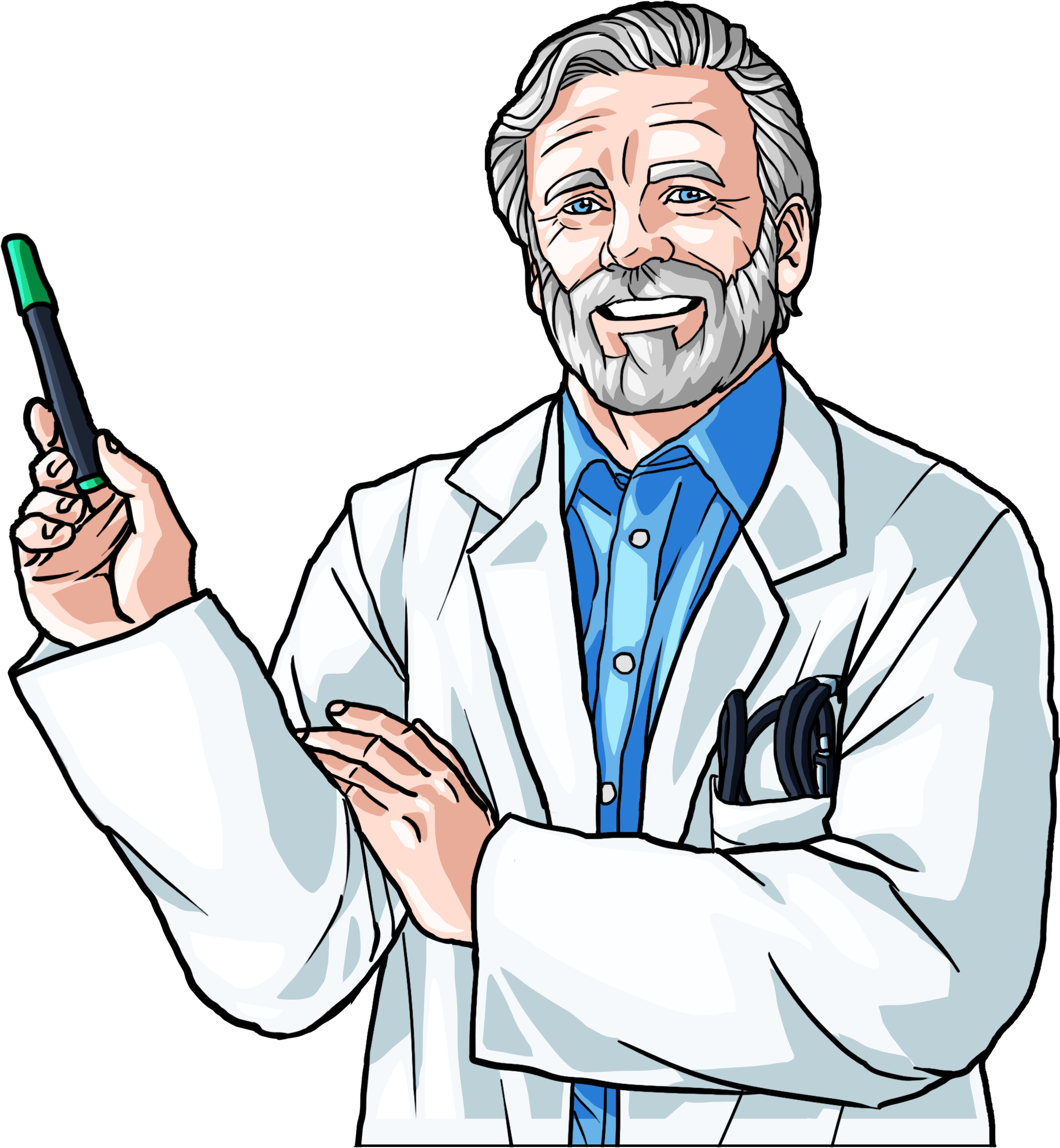 Doctors Illustrations - Doctor Explaining Png (3300x5100), Png Download