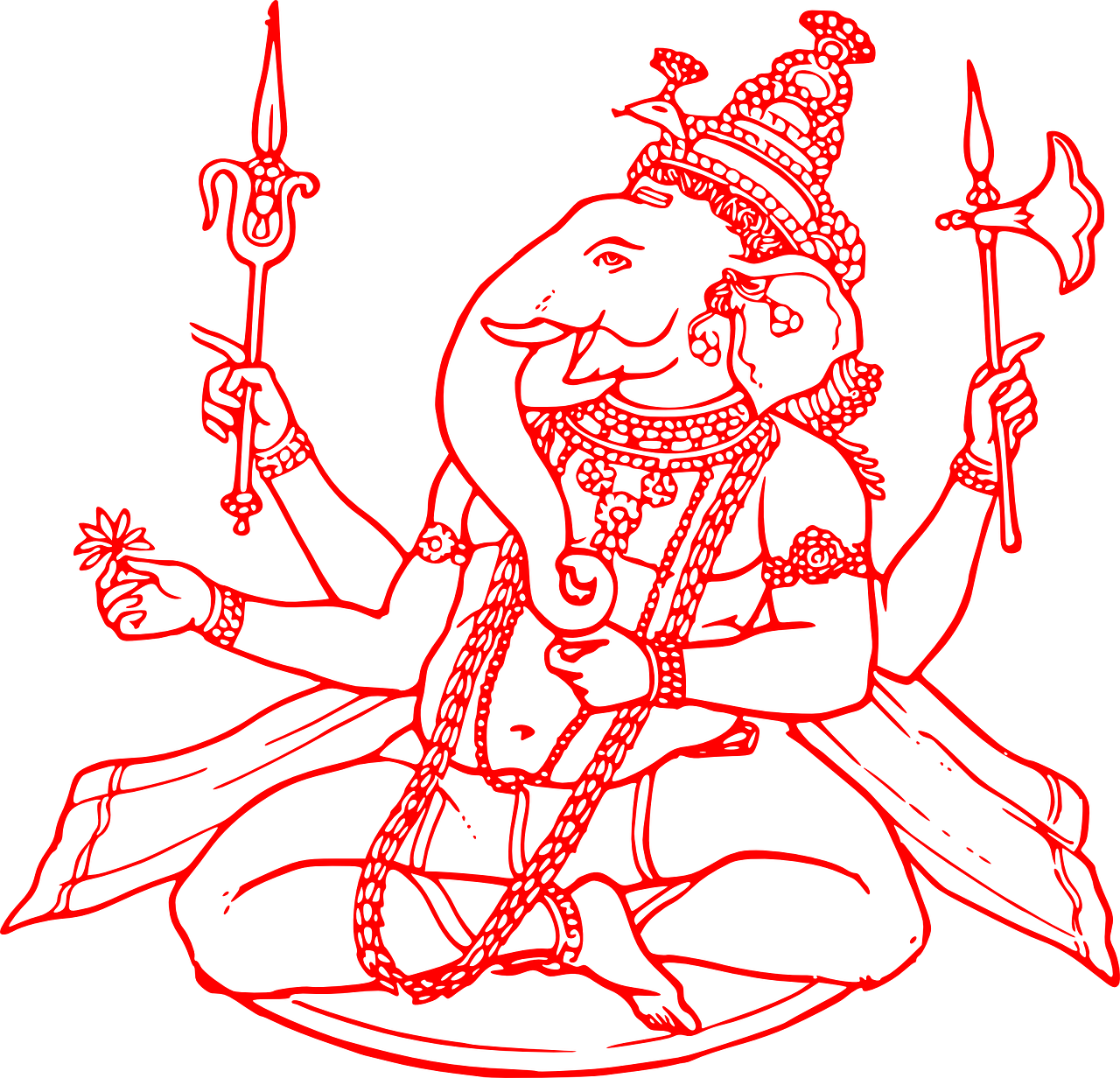 Ganesh Ji Clipart Red (600x578), Png Download