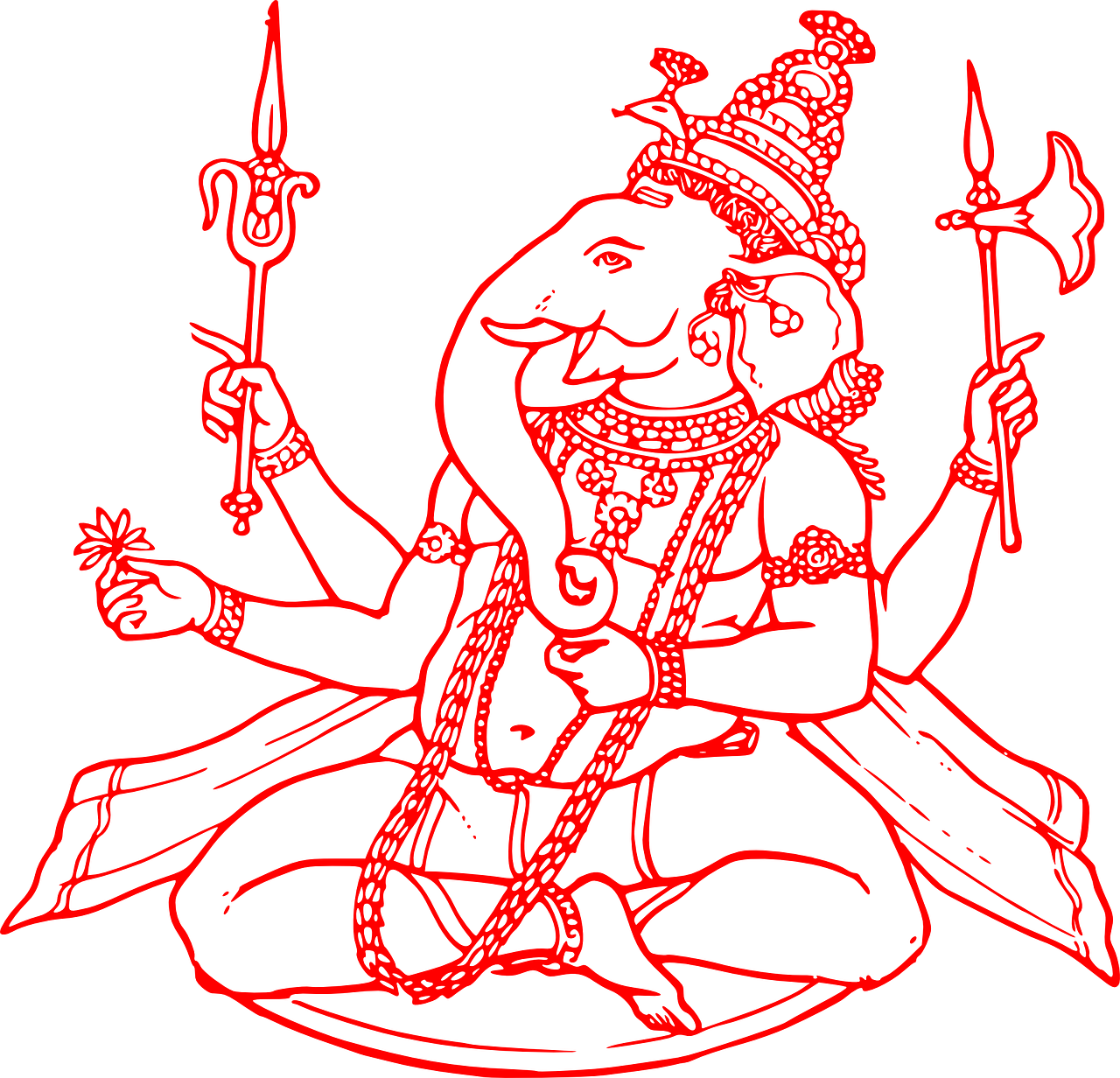 Download Ganesh Ji Clipart Red PNG Image with No Background - PNGkey.com, image size:1280x1232
