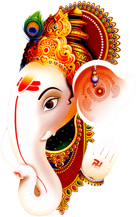 Ganesh-ji - Happy Ganesh Chaturthi White Hd (562x894), Png Download