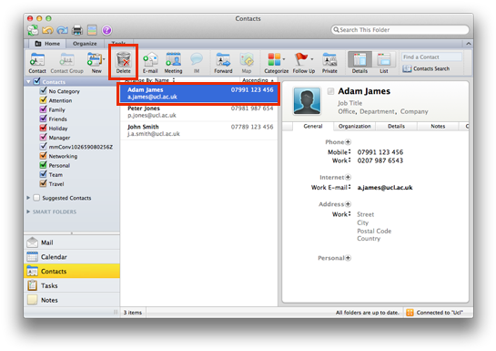 Locations Of Delete Button - Outlook For Mac 2011 (552x392), Png Download