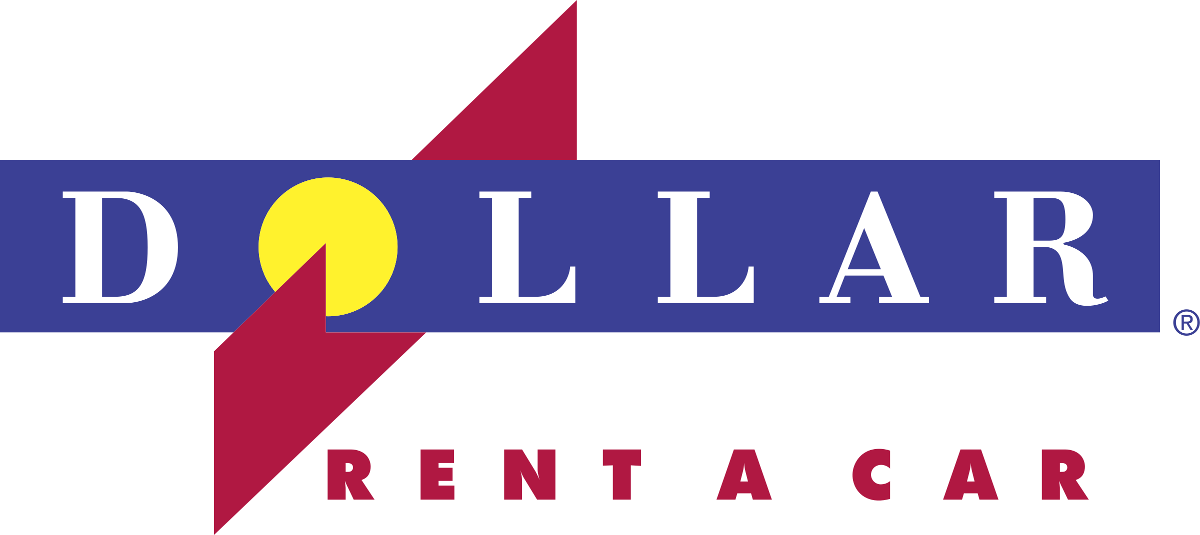 Dollar Rent A Car Logo Png Transparent - Dollar Rental Car (2400x1071), Png Download