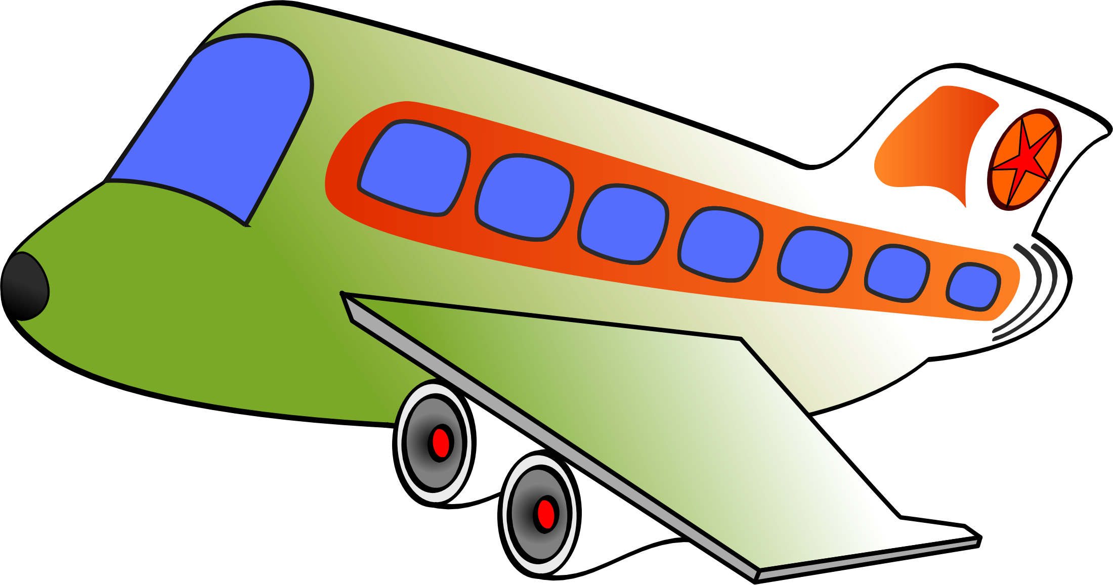 Funny Airplane Clipart, Explore Pictures - Transportation Airplane Clipart (2200x1157), Png Download