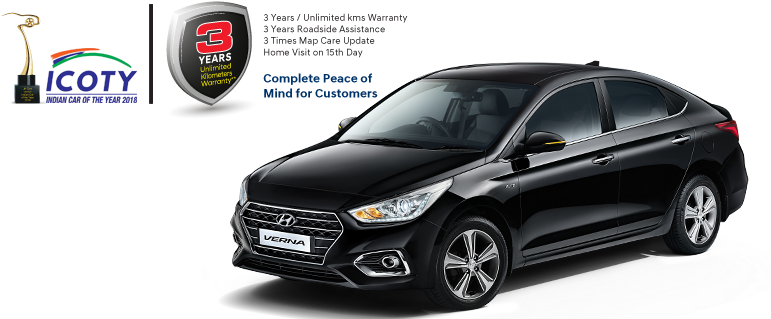 Verna Warranty View - Indian Car Of The Year 2018 (927x318), Png Download
