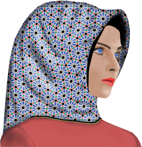 Schöne Frau, Die Ein Hijab Trägt Kissen (500x524), Png Download