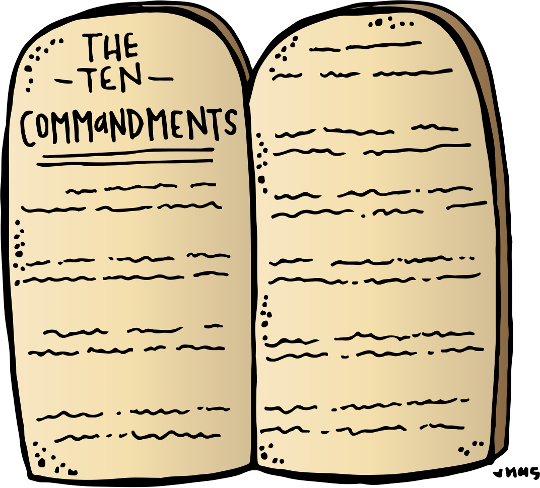 Ten Commandments Stone Tablets Clipart - Ten Commandments Clipart (1072x969), Png Download