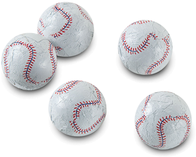 Foiled Solid Milk Chocolate Baseballs - Baseball (480x480), Png Download