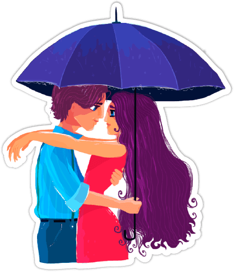Send - Couple Png On Rain (461x535), Png Download