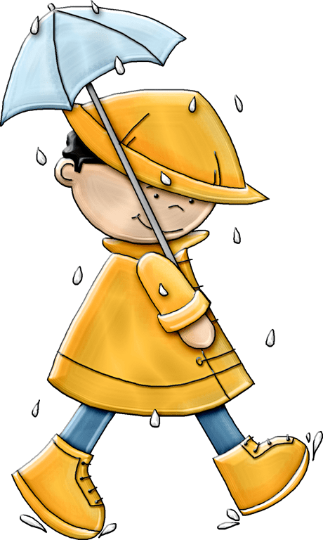 Kstew Rainraingoaway Boy Umbrella - Boy In Rain Png (460x768), Png Download