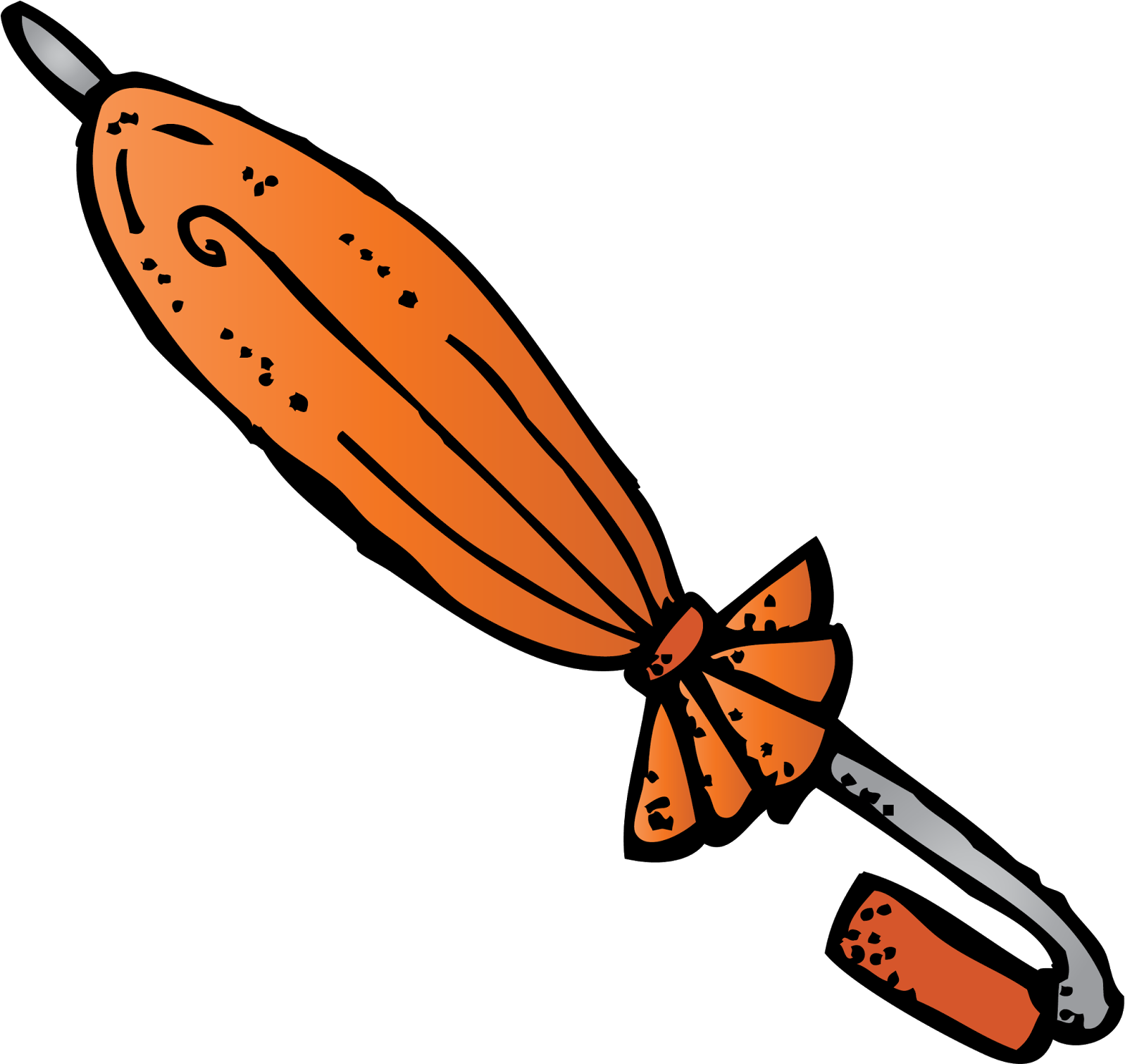 Umbrella Clipart Folded - Melonheadz Black And White Umbrella (1600x1520), Png Download