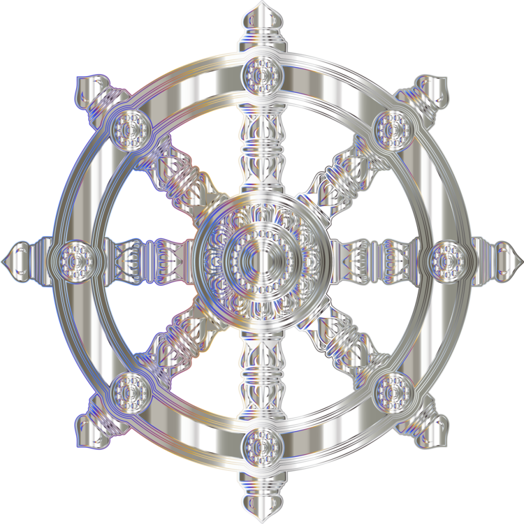 Dharmachakra Buddhism Buddhist Symbolism Noble Eightfold - Wheel Of Dharma (750x750), Png Download