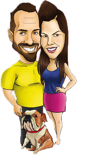Three Full Bodies Digital Caricature1 - Cartoon (1322x1063), Png Download