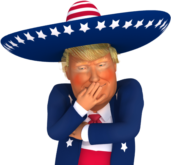 #trumpstickers Embarrassed Trump 3d Caricature - Caricature (618x618), Png Download