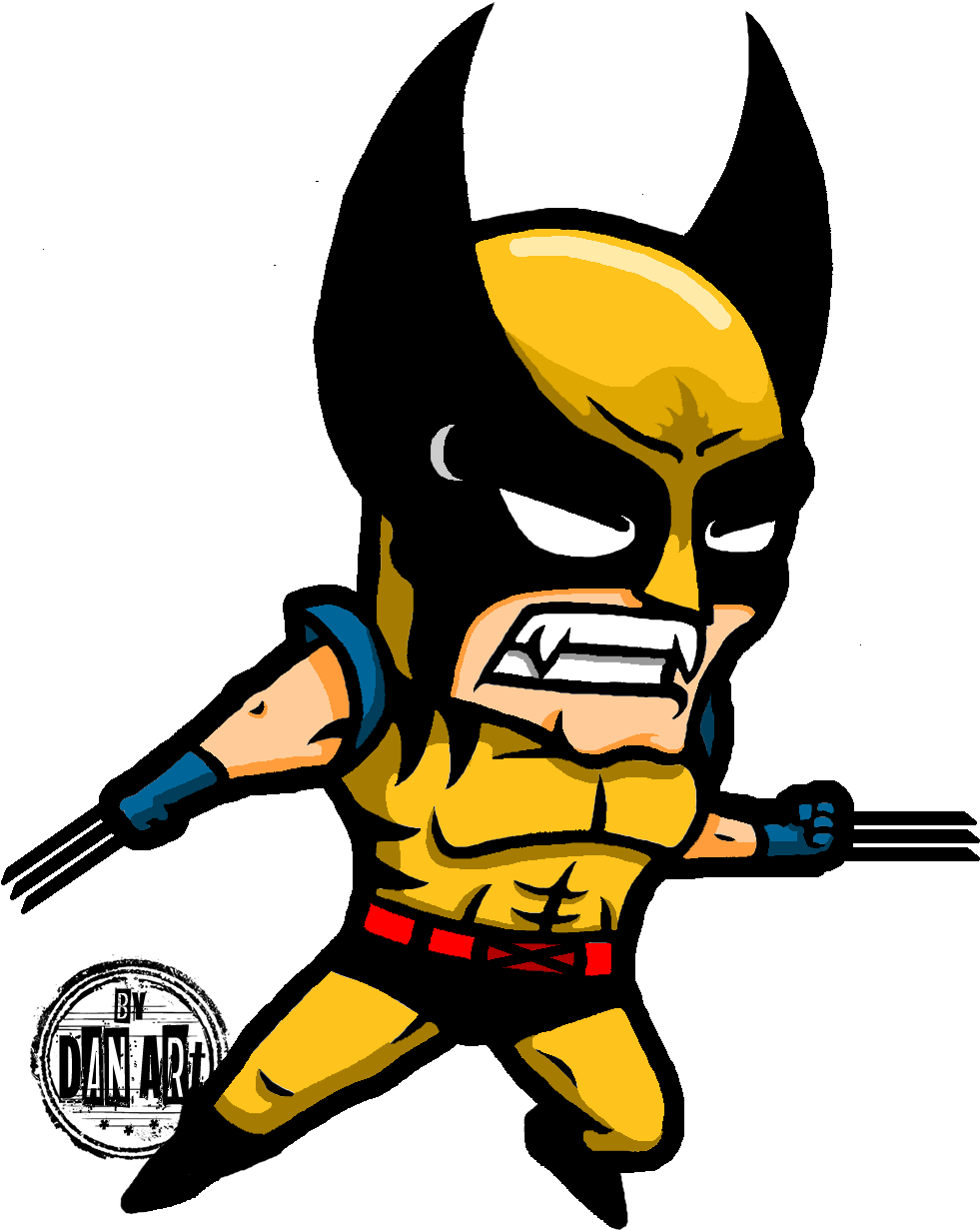 Clip Art Superhero Caricature - Caricatura Imagenes De Wolverine (1044x1295), Png Download