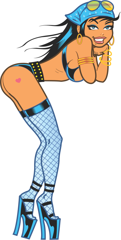 Sexy Cartoon Girls Vector Free - Girl Sexy Vector Cartoon (415x825), Png Download