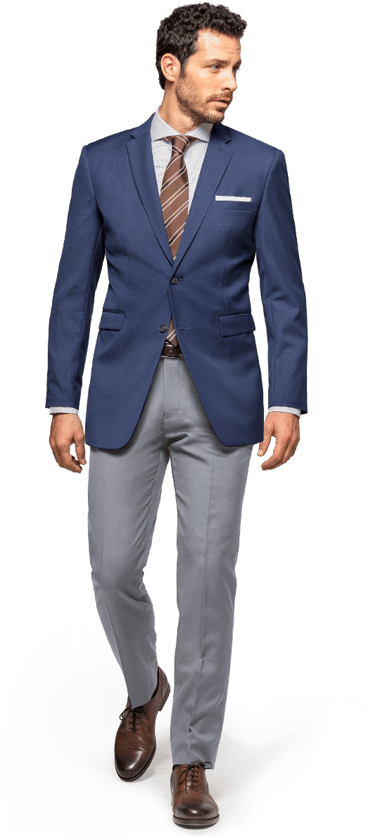 Mens Blazer - Model With Suit Png (550x1188), Png Download