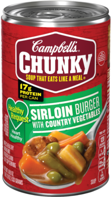 Healthy Request® Sirloin Burger With Country Vegetables - Campbell's Chunky Sirloin Burger Soup (400x400), Png Download