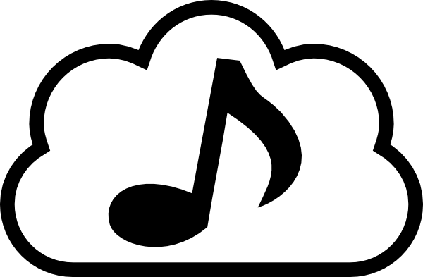 Music Cloud Clip Art - Music Cloud Png (600x393), Png Download