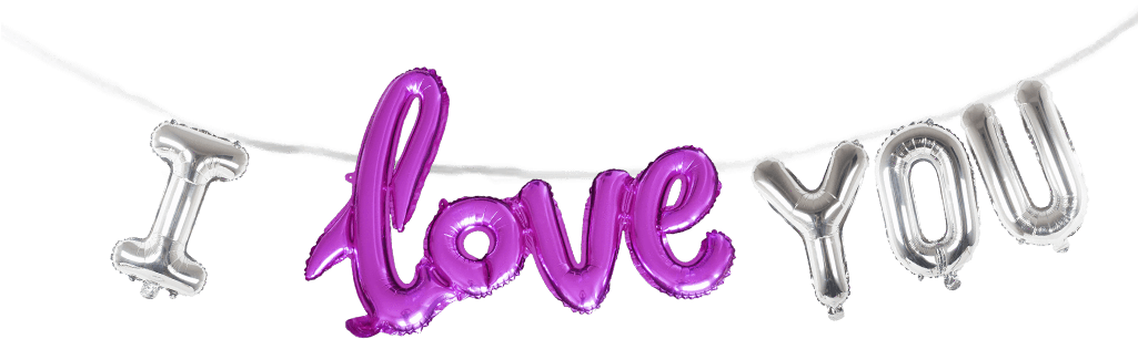 I Love You 16" Balloon Phrase Banner Set With 24" Script - Earrings (1024x1024), Png Download