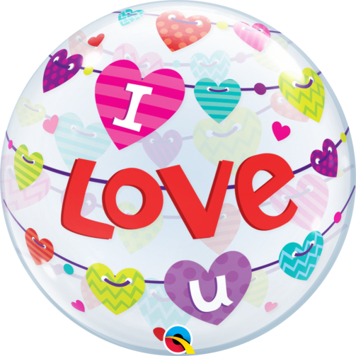 I Love You Banners Bubble Balloon 1pc - Qualatex Bubble I Love You (503x503), Png Download