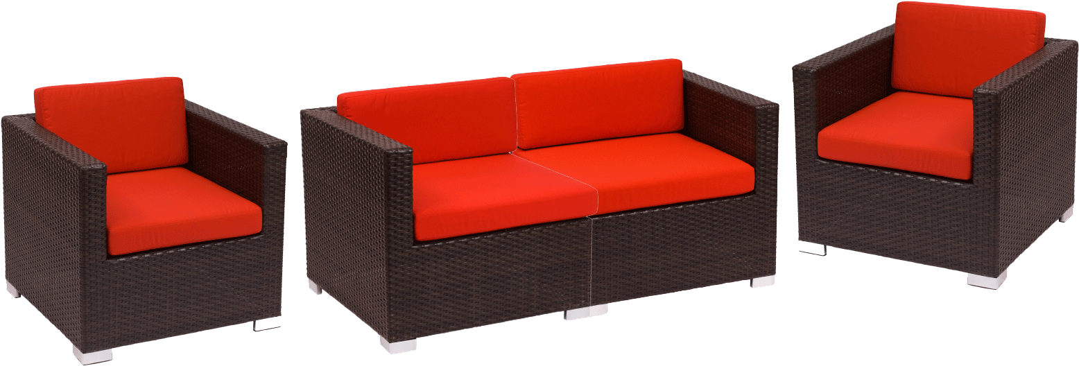 4-piece Synthetic Wicker Sofa Set With Cushions - Bfm Aruba Cushion Set - Ph5102-cu (1600x800), Png Download