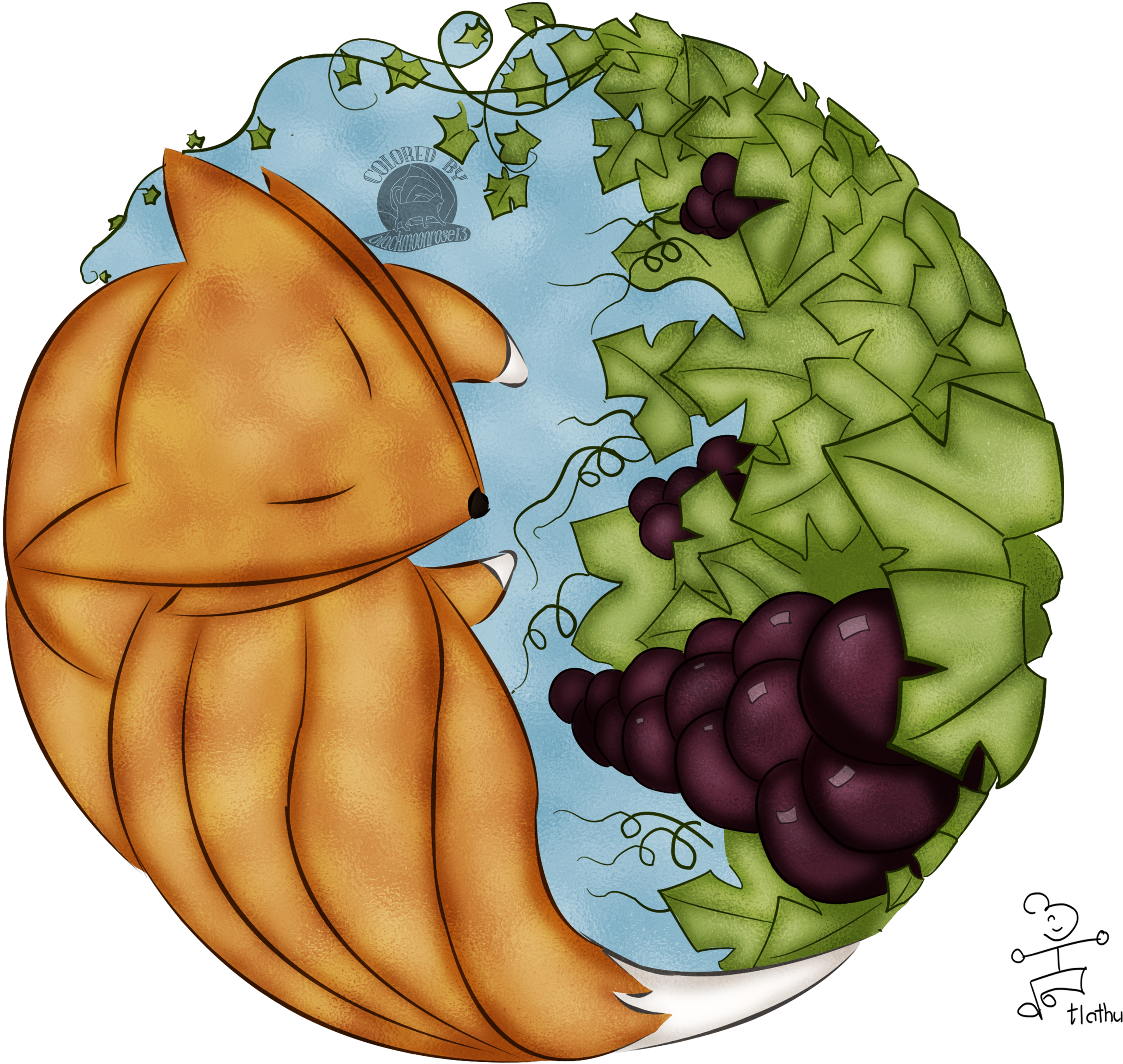 The Fox And The Grapes (3000x2641), Png Download