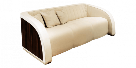 Quilted 3 Seater Sofa Set With Wooden Back - Couch (540x270), Png Download
