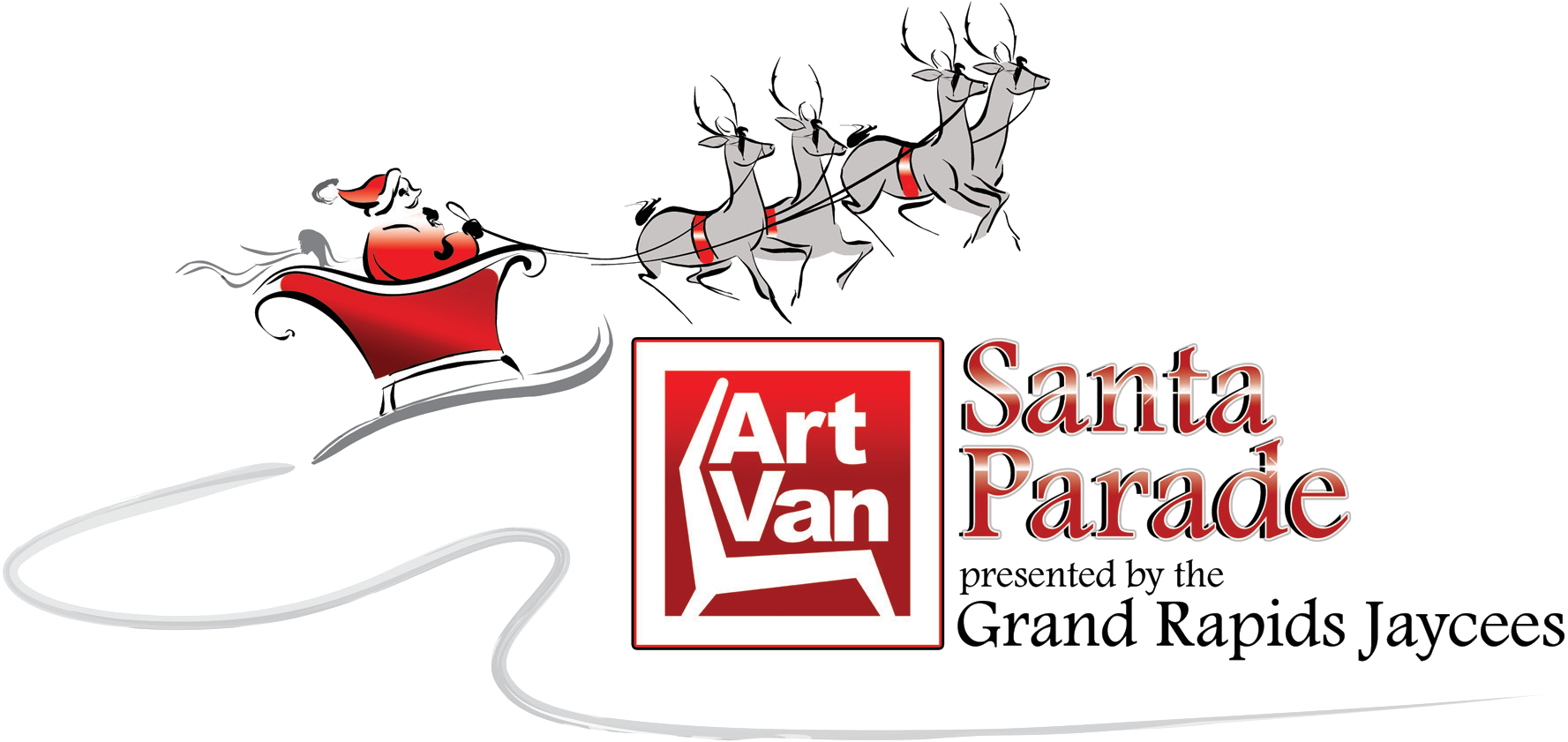 Grand Rapids Santa Parade (1800x869), Png Download