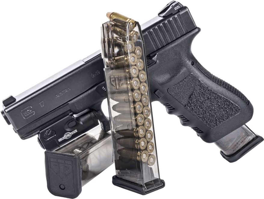 Clip Transparent Stock A Clip Glock - Glock 9mm (1000x680), Png Download