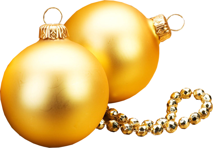 Share This Image - Gold Christmas Ornaments Vector (864x600), Png Download