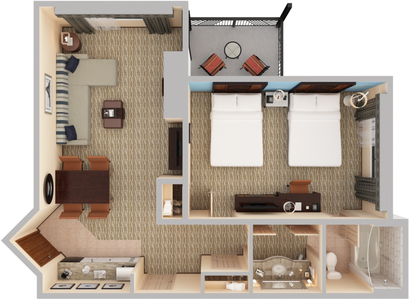 View 3d Floor Plans Array - Portable Network Graphics (1024x768), Png Download