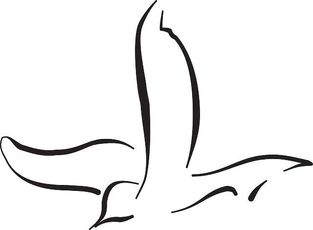 Go To Image - Flying Bird Line Drawing (640x470), Png Download