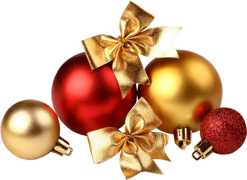 Share This Image - Christmas Ornament Red Gold (824x600), Png Download