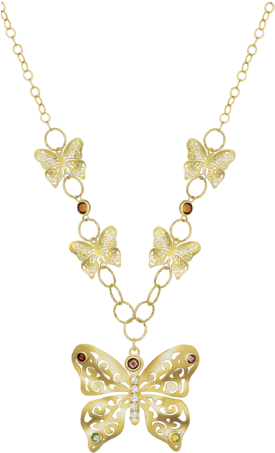 Gold Necklace - Pearl With Gold Necklace (274x500), Png Download