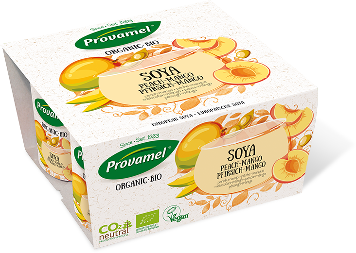 Soya With Peach And Mango Alternative To Yogurt - Provamel Organic Soya Blueberry Yoghurt Alternative (732x521), Png Download