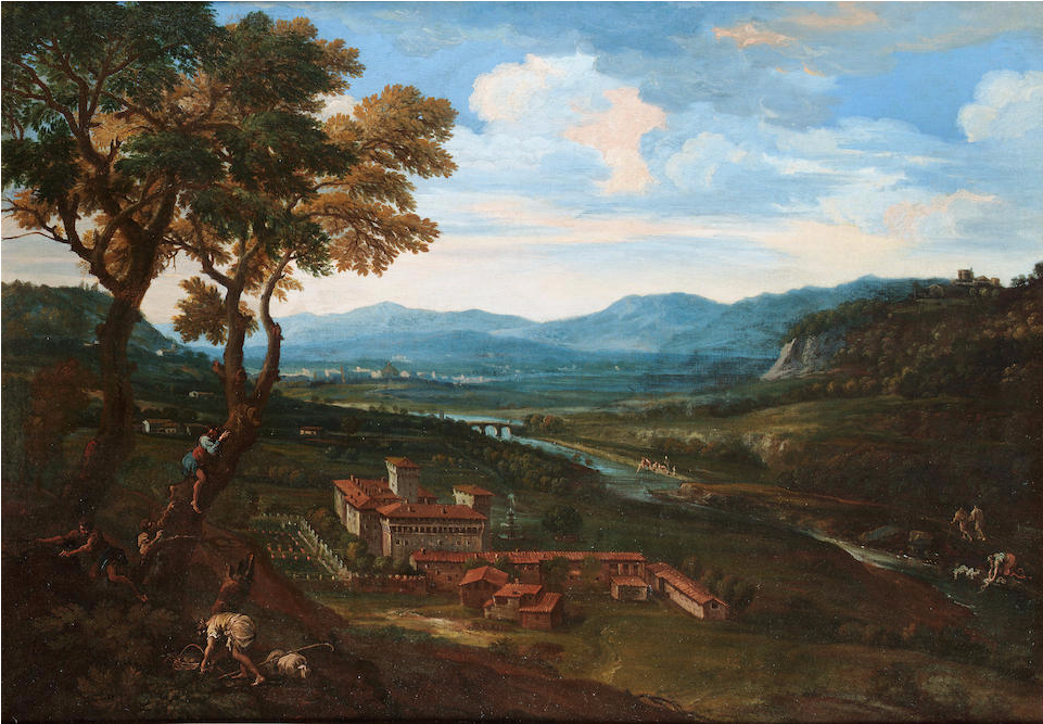 An Extensive Landscape With A Villa, Figures In Trees - Villa (1339x753), Png Download