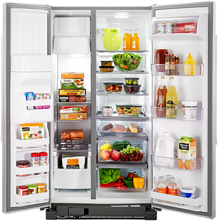 Side By Side - Maytag Dual Cool Refrigerator (600x470), Png Download