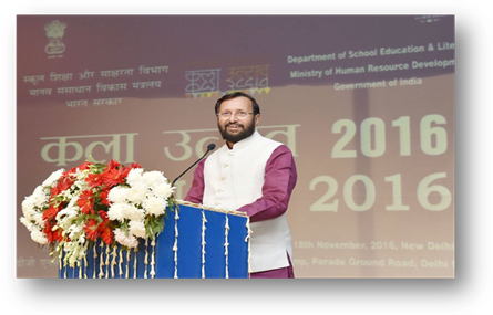 As Part Of Kala Utsav, Competitions In The Four Themes - Prakash Javadekar (445x285), Png Download