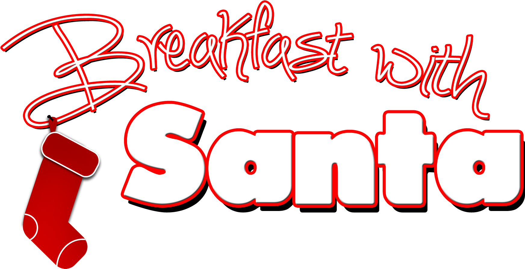 Breakfast With Santa - Calligraphy (1803x948), Png Download