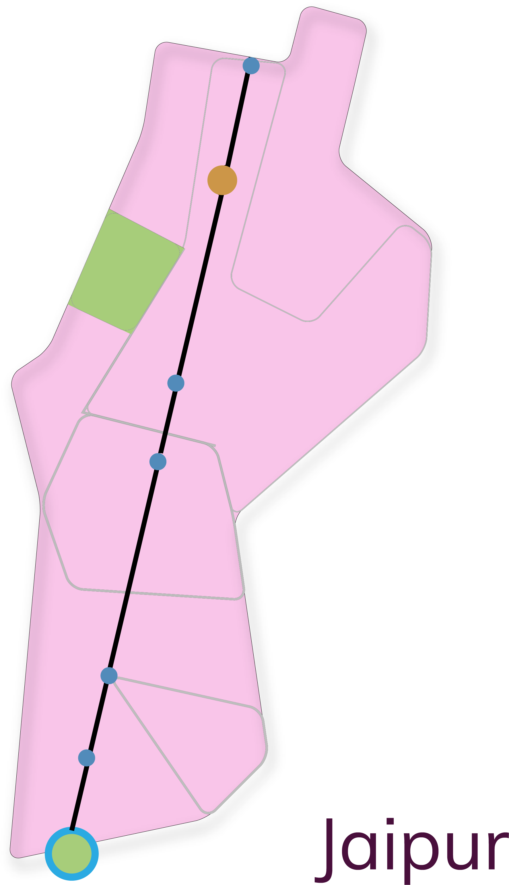 Jaipur Shown As A Tourist Spot Using A Trolley As Outline - Map (2295x3408), Png Download