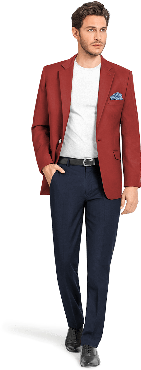 Red Cotton Blazer - Png Blazers (550x1188), Png Download
