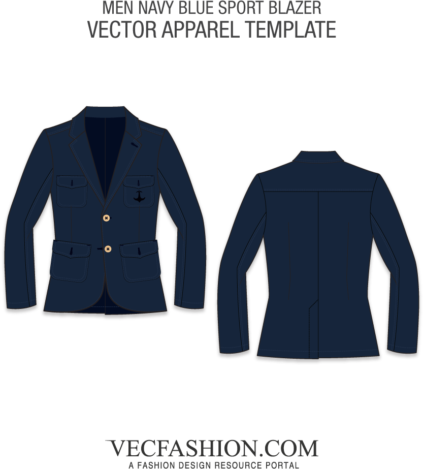 Coats Jackets Tagged Navy Blue Vecfashion Sport - T Shirt Raglan Vector (1000x1000), Png Download