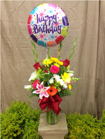 Birthday Wish - 4" Airfill Happy Birthday Border Stars - Mylar Balloons (480x480), Png Download