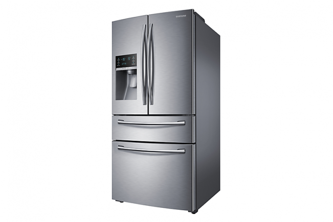 Picture 1 Of - Samsung Rf25hmedbsr/aa 33 Inch Wide 4 - Door Refrigerator (650x650), Png Download